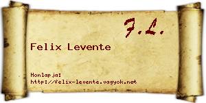 Felix Levente névjegykártya